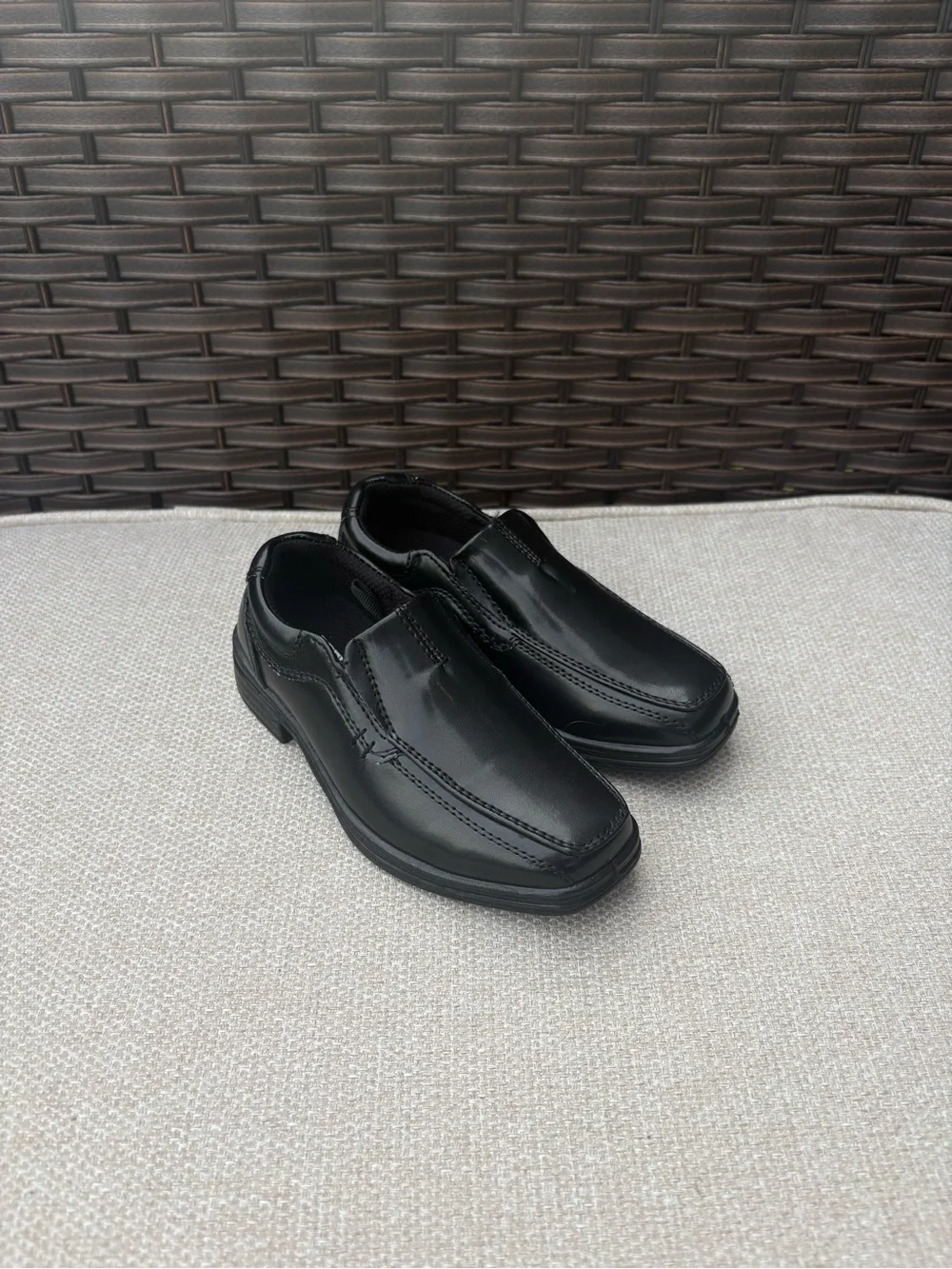 Deer Stags Black Boys' Slip-On Dress Shoes